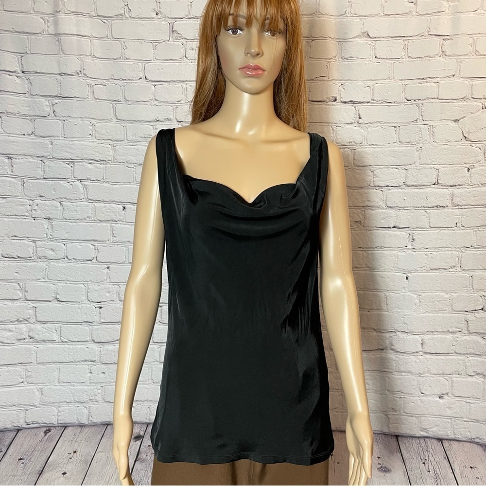 Iceberg Black Cowl Neck Viscose Sleeveless Tank Top Made In Italy Size L